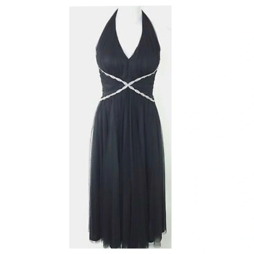 Betsy & Adam Black Formal Halter Dress - Picture 1 of 8
